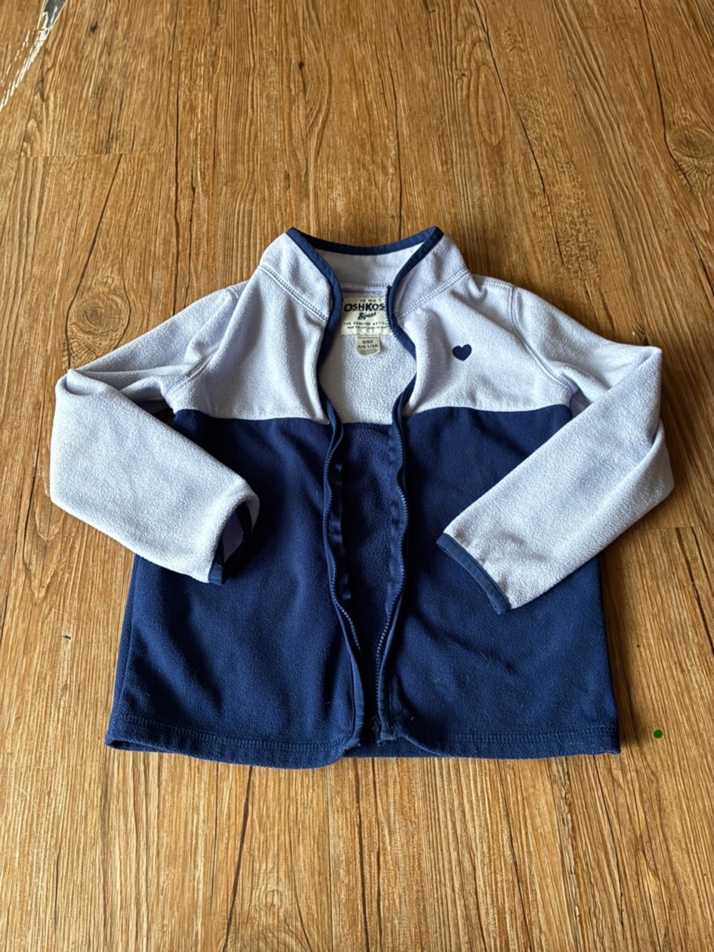 Two-tone fleece zip up, kids size 6/6x